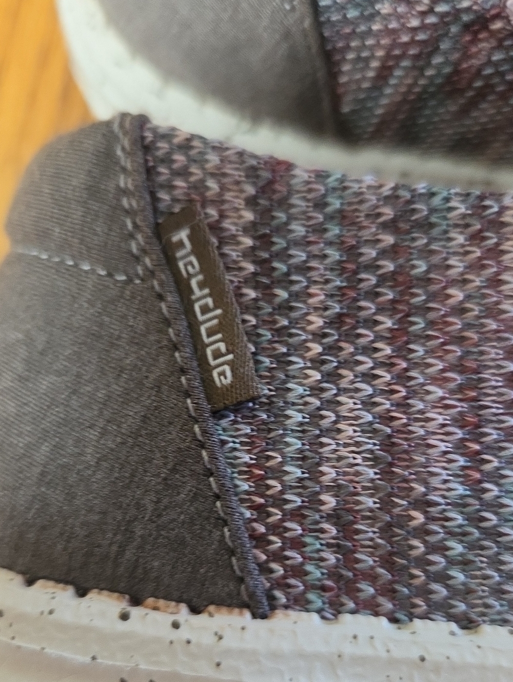 NWT Hey Dude Wendy SOX Slip-On Shoes in Heathered Gray & Rose Size 9 - Picture 9 of 10